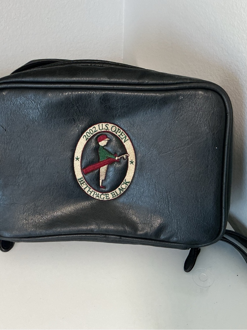 Vintage Men’s Toiletry Bag with 2002 U.S. Open Bathpage Black Embroidered Patch